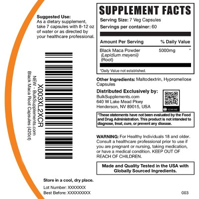 BulkSupplements Black Maca Root Capsules