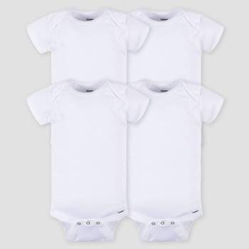 Gerber Baby 4pk Short Sleeve Onesies - White