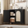 Homhougo Rattan Sideboard Buffet Cabinet, Farmhouse Coffee Bar Cabinet with Storage for Dining Room, Living Room, Hallway - 2 of 4