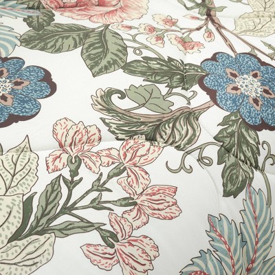 Lush Decor Lush Décor 7pc Full/Queen Sydney Comforter Bedding Set Green/Blue: Reversible Floral Vintage Microfiber with Decorative Pillows — фото 2