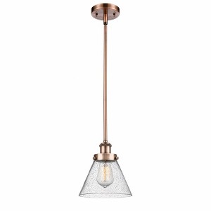 Cone - 1 Light Stem Hung Mini Pendant In Industrial Style-10 Inches Tall and 8 Inches Wide - 1 of 1