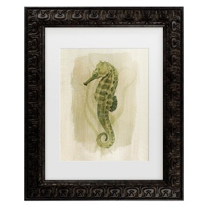 Trademark Fine Art - Grace Popp  Emerald Seahorse II Matted Framed Art - 1 of 4