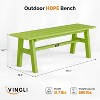 VINGLI 47” Outdoor HDPE Bench, Weatherproof Poly Lumber Patio Bench w/Metal Legs, Backless Porch Bench 660 LBS Capacity-Green - 3 of 4