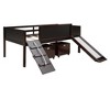 CAVINAS Twin Size Loft Bed with Storage Boxes & Blackboard & Slide,Wooden Bed Frame for Kids Room,Bedroom - 3 of 4