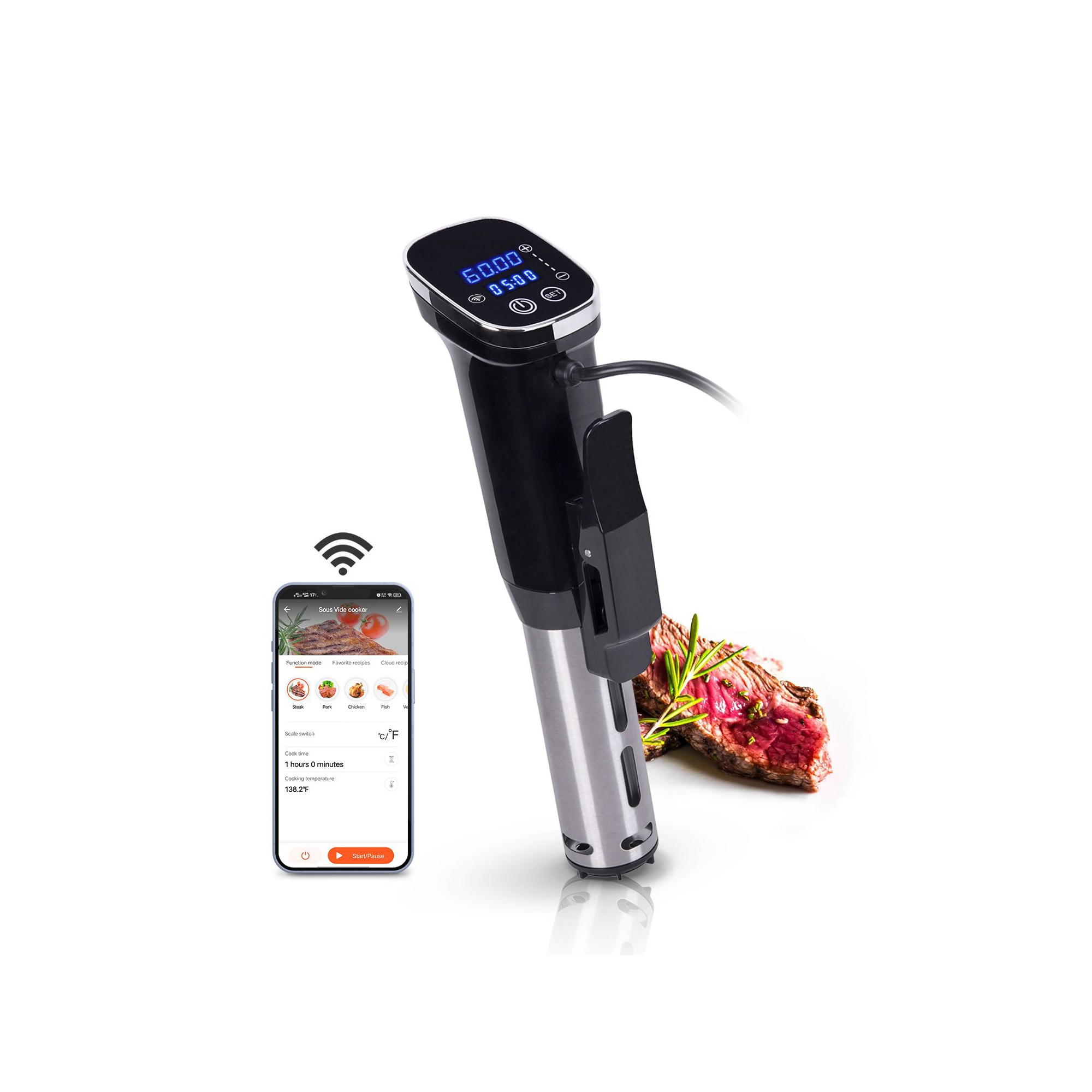 HOM Smart Sous Vide Precision Cooker 1000W - Advanced Cooking Appliance with App Integration