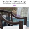 PURPLE LEAF Outdoor Bar Stools Set of 2 Patio Wicker Modern High Bar Chairs Metal Cushioned Barstools with Backs and Ergonomic Armrest - 4 of 4