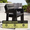 Crestlive Products Outdoor Modern Dining Chairs Aluminum Stackable Set of 2 - 3 of 4