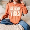 Autumn Vibes Block Distressed - Women's Garment Dyed Long Sleeve Graphic T-Shirt - 3 of 4