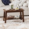 Table for Living Room, 2 Tier Coffee Table with Storage, Small Rectangular Center Tables with Shelf, Space Saving, Easy Assembly - 2 of 4