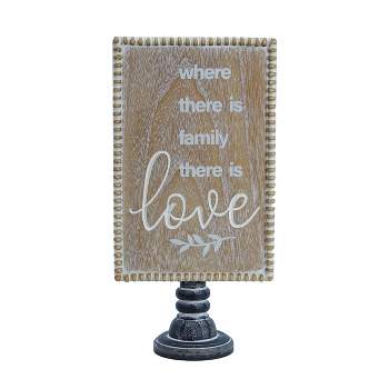 VIP Wood 14.96 in. Brown Love Table Top Sign