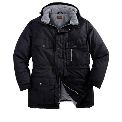 Mens black hot sale hooded parka