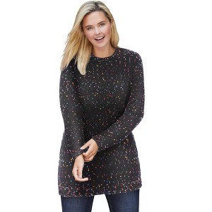 Woman Within Plus Size Crewneck Chenille Sweater - 1 of 4