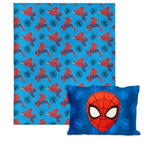 Marvel Spider-Man Web All Over Silk Touch Throw Blanket 50X60 inches with Plush Pocket Pillow 14X20 inches - image 1 of 4