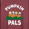 Women's - Peanuts - Pumpkin Pals Lightweight French Terry Wide Neck Long Sleeve Shirt - 2 of 4