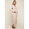 PinkBlush Taupe Ribbed Maternity Knit Maxi Dress - 3 of 4