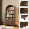NEWLAYOUT 71" Tall Wooden Cabinet Arched Storage Cabinet with 2 Doors and Shelves for Living Room - 4 of 4