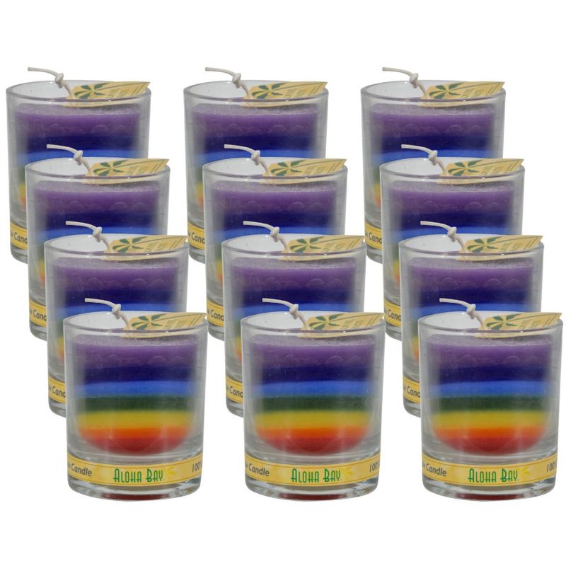 Aloha Bay Unscented Rainbow Votive Jar Candle - Case of 12/2.5 oz, 1 of 4