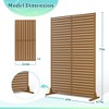 TOAOTBNBO Metal Privacy Screen with Stand, Decorative Privacy Fence Panels with Louver Pattern, Outdoor Privacy Screen for Balcony, Brown - 3 of 4
