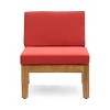 Outdoor Sectional Sofa Set, 3 Pcs Acacia Sofa Set for 3 People, Sectional Sofas with Acacia Table, Wood Frame and PE Cushions-Coolbibila - 4 of 4