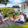 Outdoor Rug Waterproof Patio Rug Mat Geometric Rug Plastic Straw Outside Rug for RV Camping Picnic Reversible Rug - 3 of 4