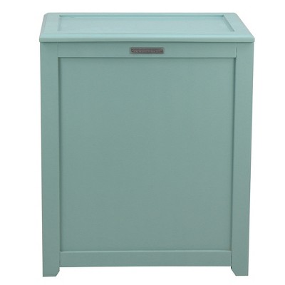 Turquoise MDF Wood Upright Laundry Hamper with Lid