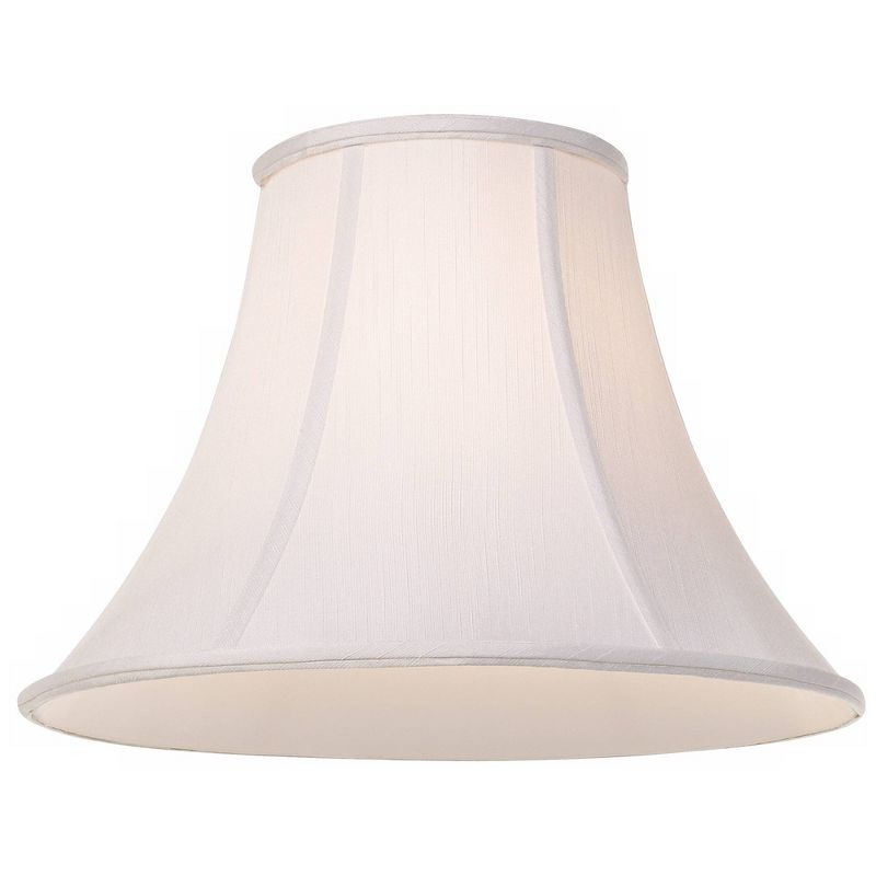 Imperial Shade White Medium Bell Lamp Shade 7" Top x 16" Bottom x 12" Slant x 11.5" High (Spider) Replacement with Harp and Finial, 6 of 8