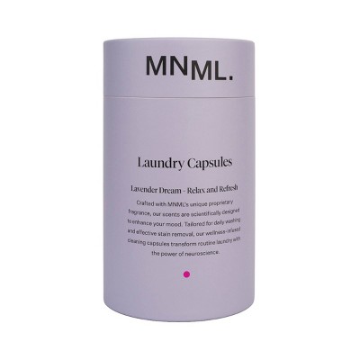 MNML Lavender Dream Capsules Laundry Detergent 45 Pods - 23.8 fl oz: Dermatologist Tested, Sensitive Formula, Paraben-Free