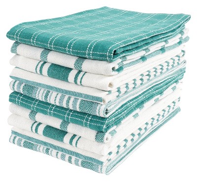 Kaf Home Assorted Flat Kitchen Towels | Set Of 10 Dish Towels, 100% Cotton - 18 X 28 Inches ...