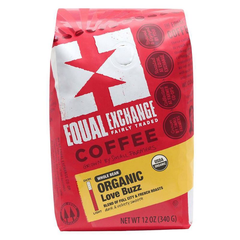 Equal Exchange Organic Love Buzz Dark Roast Whole Bean Coffee - 12oz, 1 of 6