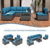 7-Piece Outdoor Wicker Patio Furniture Set, PE Rattan Sectional Sofa with Thick Cushions - 2 of 4