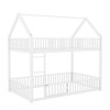 NicBex Twin Over Twin House-Shaped Bunk Bed with Ladder,Metal Loft Bed with Safety Fence and Door for Bedroom,Black/White - 4 of 4