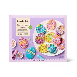 Spring Easter Egg Shaped Sugar Cookie Decorating Kit - 17.7oz/12ct - Favorite Day™ - 1 of 4