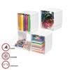 Deflecto Tilt Bin Interlocking 4-Bin Organizer, White/Clear, 4.63" x 4.88" x 5.5" - 2 of 4