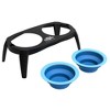 Elevated Pet Bowls with Nonslip Stand for Dogs and Cats - Removable and Collapsible Silicone Feeder for Food and Water - 16oz Each by PETMAKER (Blue) - 4 of 4