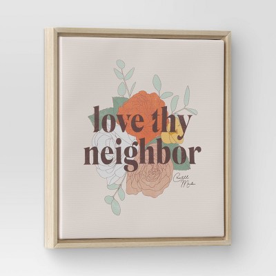 12&#34; x 12&#34; Love The Neighbor by Chantell Marlow Framed Wall Canvas - Threshold&#8482;