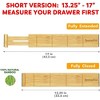LunaLulinlk Bamboo Kitchen Organizer Drawer Dividers, Expandable (13.25-17 in), 13.25"L x 0.6"W x 2.6"H - 3 of 4