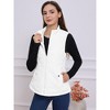 Allegra K Women's Stand Collar Lightweight Gilet Quilted Zip Vest - 3 of 4