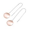 Guili Sterling Silver Dangling Earrings with 18k Rose Gold Plated Round Metals, Perfect for a Chic and Polished Look with Versatile Pairing - 2 of 3