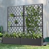 PexFix 71" x 35.4" Tall Wrought Iron Garden Trellis with Planter Box Black Outdoor Plant Support for Climbing Flowers Vines Patio Yard Decor - 2 of 4
