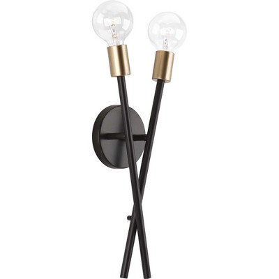 Astra Satin Brass Space-Age 2-Light Dimmable Wall Sconce
