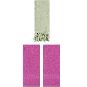 REGALWOVEN 3 Packs Solid Textured and Tassels Soft Absorbent Decorative Hand Towel - 1 of 4