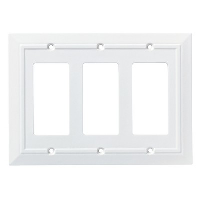 Franklin Brass Classic Architecture Triple Decorator Wall Plate White