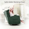 Modern Corduroy Swivel Glider Rocking Chair Upholstered Swivel Accent Armchair With Side Pocket Rocking Chair For Nursery-Cuddlewood - 3 of 4