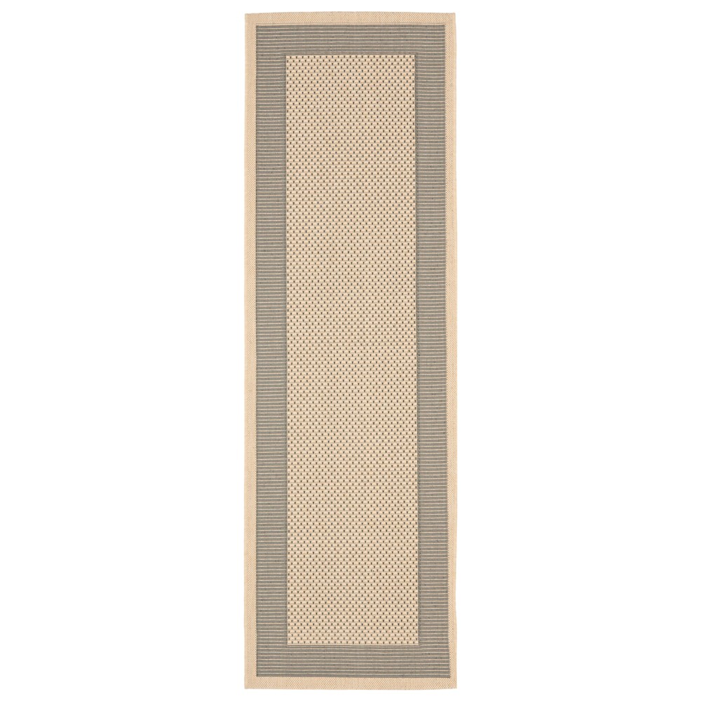 2'3in x 10' Babette Outdoor Runner Patio Rug Gray/Cream - Safavieh