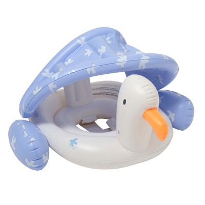 Sunnylife Baby Float - Sid Seagull Blue, Inflatable Bird Tube, Shade, Head Rest
