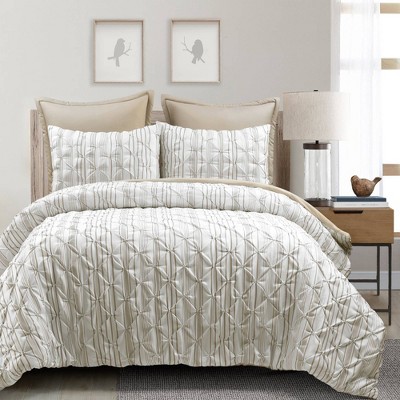 Lush Décor 5pc King Ravello Pintuck Comforter Set Neutral : Target