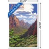 Trends International Lantern Press - Zion National Park, Utah, Zion Canyon View Framed Wall Poster Prints - 3 of 4