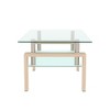 Syemin Rectangular Side Table Set, Two-Layer Coffee Table with Tempered Glass Top for Modern Living Room, Clear, 39.37"*23.62"*17.7" - 4 of 4