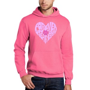 LA Pop Art Forever In Our Hearts - Men's Word Art Hooded Sweatshirt - 1 of 4