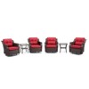 Buenhomino 6-Piece Outdoor Wicker Swivel Rocker Chair Set with 4 Chairs & 2 Tables, All-Weather PE Rattan Glider Chairs with Cushions for Patio - 3 of 4
